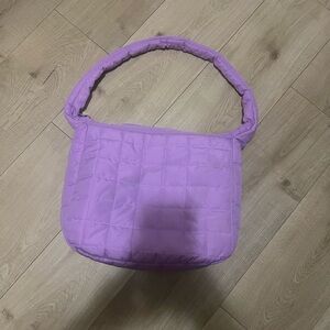 Quilted Purple Shoulder Bag